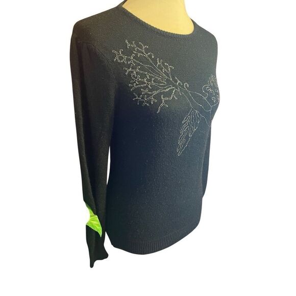 Jonathon Logan Vintage 1960’s/70’s Black Silver Metallic Embroidered Peacock Des - Picture 10 of 11